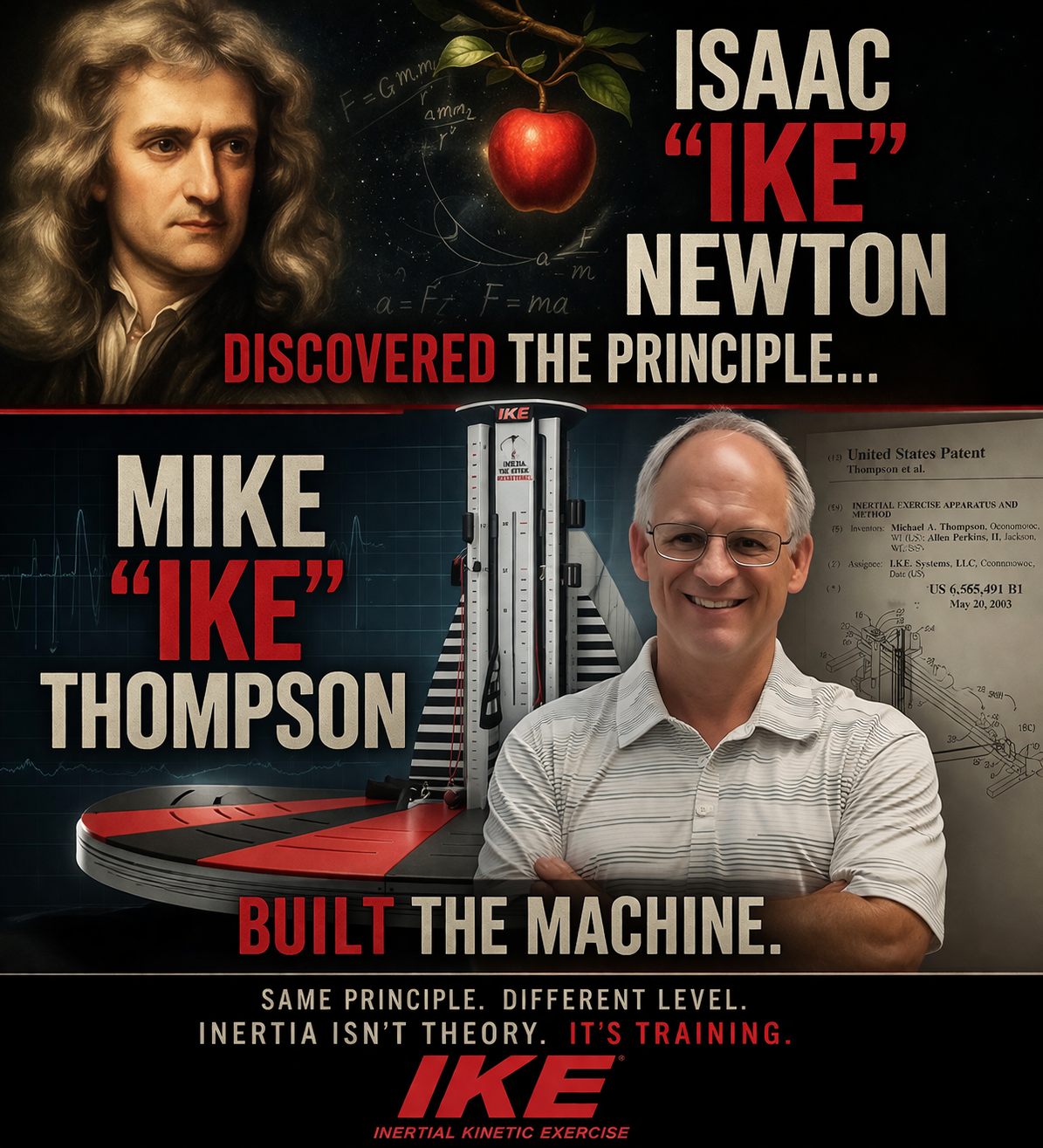 Isaac IKE Newton discovered the principle. Mike IKE Thompson built the machine.